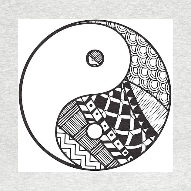 Black and White Yin Yang Abstract Art by BruceALMIGHTY Baker